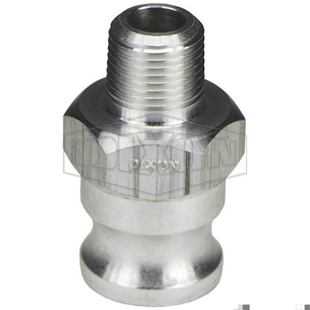 Dixon Boss-Lock Type F Cam and Groove Adapter, 3/4 x 1/2 in, Male Adapter x MNPT, Aluminum, Domestic 7550-F-AL